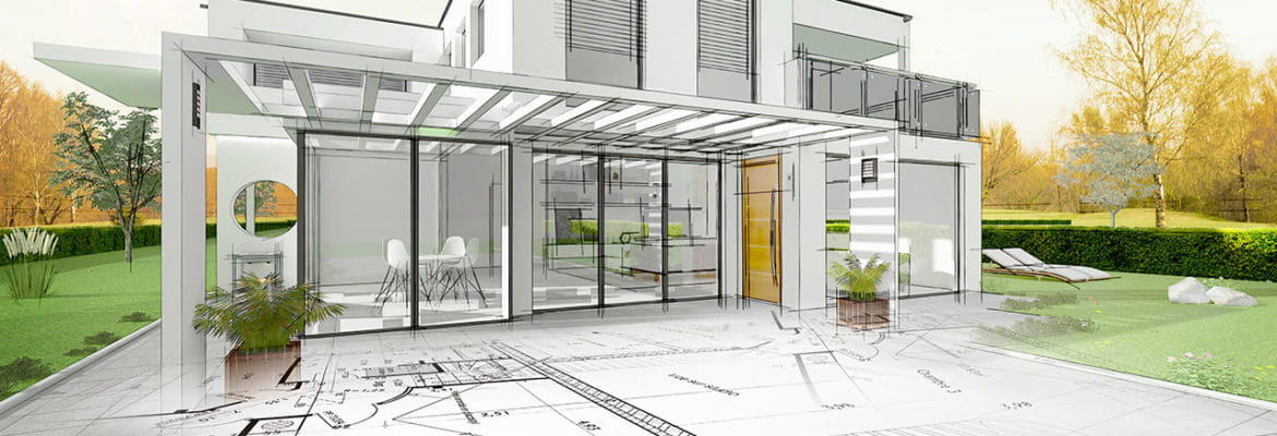 A drawing of a home