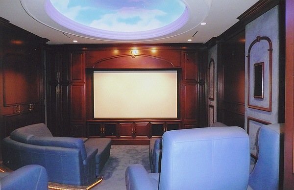 An indoor home theater