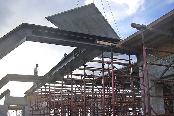 Contractors working on the installation of a roof