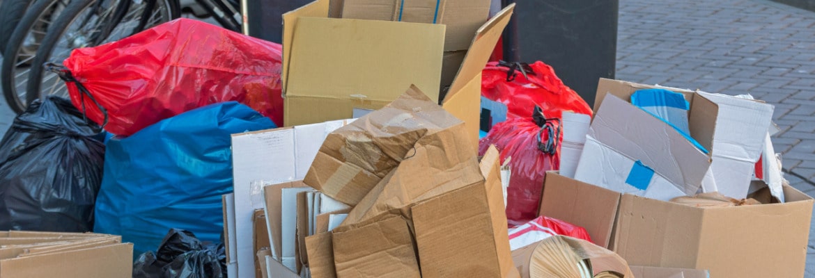 bunch of garbage gather